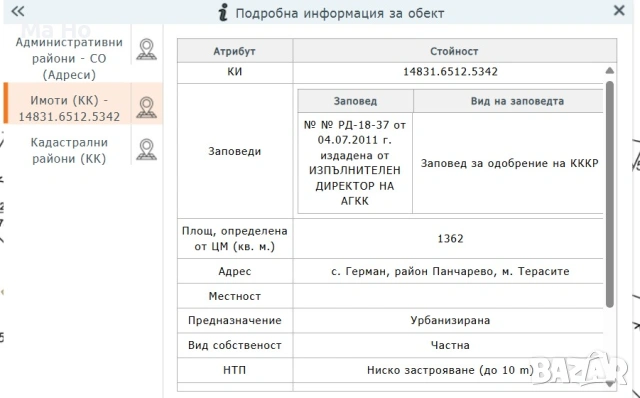 Продавам парцел в Герман, снимка 3 - Парцели - 54573085