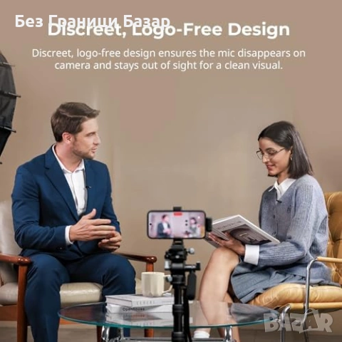 Нов Безжичен микрофон SMALLRIG S70-C2 USB-C 300м шумопотискане iPhone Android 48h кейс, снимка 6 - Микрофони - 54195855