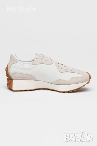 Чисто нови New Balance, Велурени маратоки с кожа, Слонова кост, Бeжово, бледо Розови детайли, 38 р-р, снимка 5 - Маратонки - 55205874