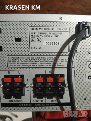 SONY STR K 780., снимка 11 - Ресийвъри, усилватели, смесителни пултове - 54392789