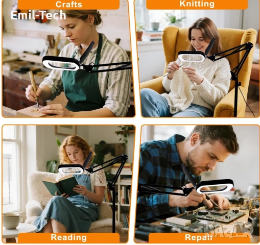 LED лампа с лупа 10X – нова, за маникюр, козметика и прецизна работа, снимка 2 - Лед осветление - 53966285