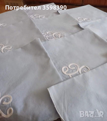 11 броя памучни сини салфетки 41×43 см.