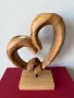 Декоративна статуетка свещник сърце от дърво, снимка 4