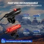 Комплект велосипедни светлини Kifunppy, предни и задни светлини, USB презареждащи се  , снимка 3