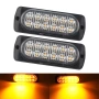 Жълти LED стробоскопи за автомобил 36W, 12V-24V-36V, IP67 – 18 режима, за решетка броня камион 10371, снимка 1
