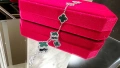 Van Cleef & Arpels VCA 5 Motifs Silver Green Malachite Vintage Alhambra Дамска Гривна, снимка 4