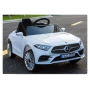 Бяла акумулаторна кола Mercedes Benz CLS350 с кожена седалка 12V, снимка 2