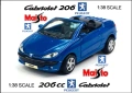 Peugeot 206 CC Cabrio Maisto - Мащаб 1:38, снимка 1