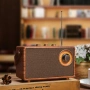 Bluetooth радио колонка AS23, 5W, 1500mAh, Кафява в ретро стил с кожена дръжка, снимка 5
