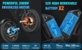Нов!! Електрически велосипед YVY C20 Max 2000W 52V/2*20Ah 60 км.ч. 120 км., снимка 9