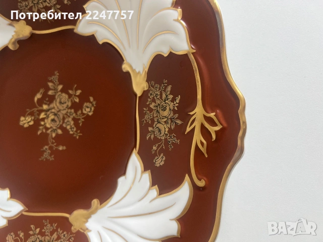 Луксозна порцеланова чиния Weimar Porzellan - модел Jutta (32 см), снимка 6 - Антикварни и старинни предмети - 55137535