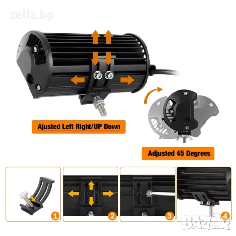 Комплект 2 броя LED BAR фарове 240W, 24000LM – IP68, 12V/24V, за трактор, камион, ATV, офроуд 10368, снимка 6 - Части - 54685076