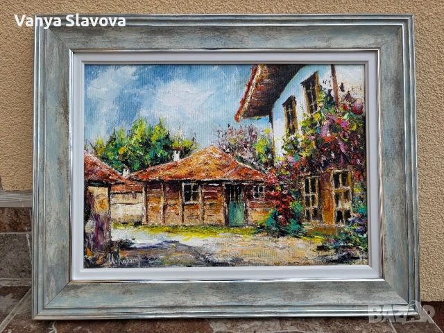 “Китна Жеравна” - маслена картина, с рамка, снимка 5 - Картини - 54400868