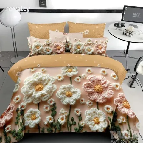 ФЛОРАЛЕН КОМПЛЕКТ С ЛАСТИК, 100% ПАМУК 1 бр. х плик за завивка 200 x 230 cm 1 бр. х долен чаршаф с л