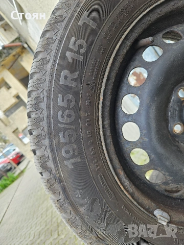 Зимни гуми Semperit 195/65/15 с железни джанти 5 х 112, снимка 5 - Гуми и джанти - 53994498