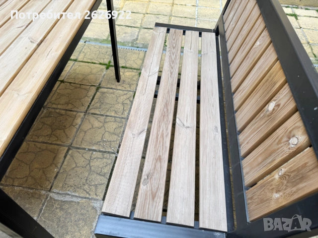 Маса с две пейки, снимка 5 - Градински мебели, декорация  - 54261834