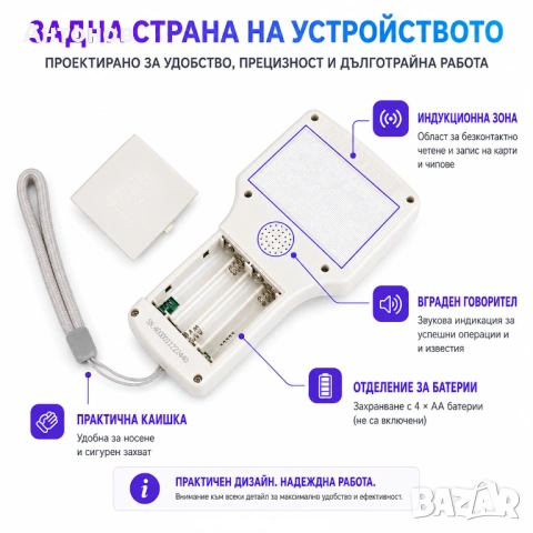Професионален RFID дубликатор (чете и записва) карти/чипове, снимка 4 - Друга електроника - 42541237