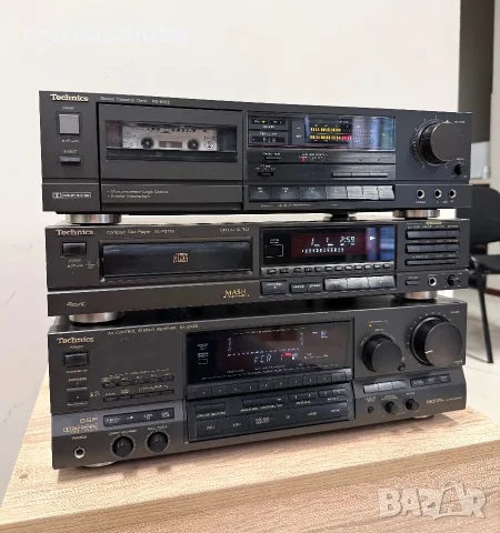 🔊Ретро аудио сет TECHNICS - Ресийвър с радио и еквалайзер, дек и CD плеър🔉, снимка 2 - Аудиосистеми - 55509066