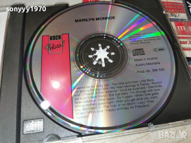 MARILYN MONROE CD ВНОС GERMANY 1906261259H2E7R, снимка 4 - CD дискове - 54968586