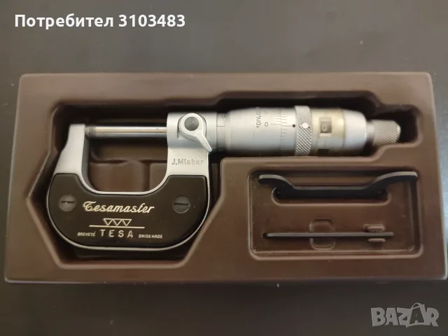 Микрометър TESA 0-25mm/точност 0.001mm , снимка 6 - Стругове - 55302083