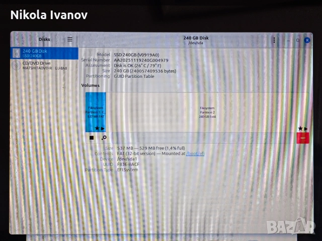 MacBook Pro 13 inch A1278 (Late 2011) | intel i5 2435M 3.00 Ghz|8GB RAM|240GB SSD|80% Battery| Linux, снимка 5 - Лаптопи за дома - 54710837