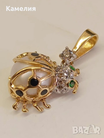 Златна висулка с брилианти , снимка 6 - Колиета, медальони, синджири - 54108330