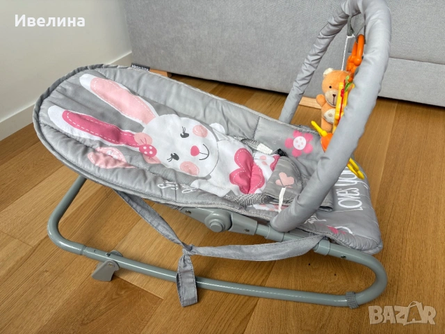 Бебешки шезлонг с опция люлеене, снимка 2 - Детски шезлонги - 54656958
