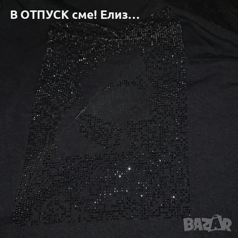 Дамска тениска Karl Lagerfeld оригинал кристалчета, снимка 3 - Тениски - 55327810