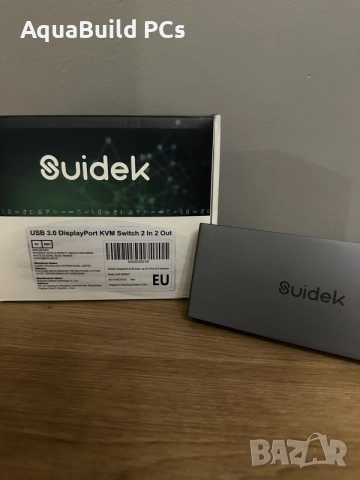 Suidek 2-входов 2-изходов 4к@60Hz DispayPort KVM превключвател с USB 3.0 портове нов, снимка 10 - Кабели и адаптери - 55540191