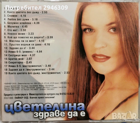 Цветелина - Здраве да е(1999), снимка 2 - CD дискове - 54228686