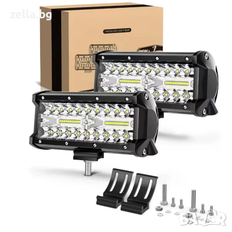 Комплект 2 броя LED BAR фарове 240W, 24000LM – IP68, 12V/24V, за трактор, камион, ATV, офроуд 10368, снимка 11 - Части - 54685076