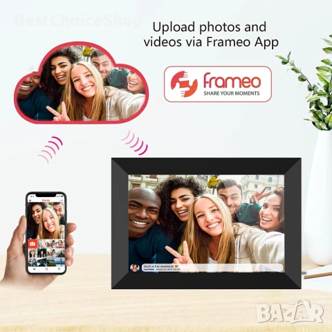 Цифрова фоторамка с меню на БЪЛГАРСКИ Frameo-10.1" WiFi IPS 32GB памет, снимка 8 - Чанти, стативи, аксесоари - 54159628