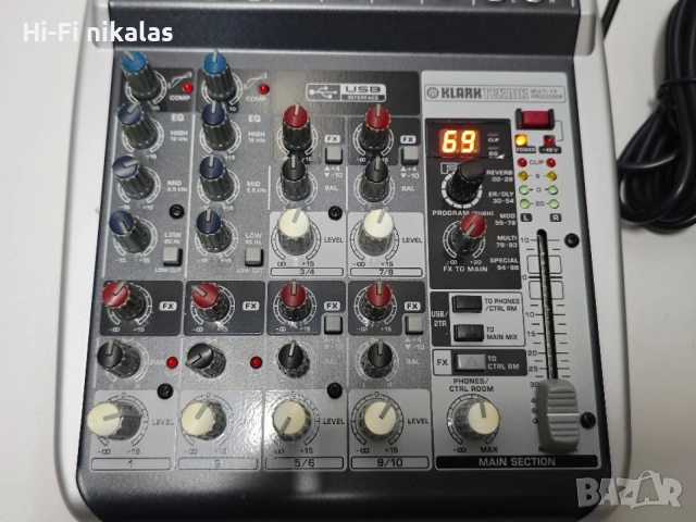 миксер смесител мишпулт процесор ефект BEHRINGER XENYX QX1002 USB Klark Teknik multi FX-processor, снимка 6 - Ресийвъри, усилватели, смесителни пултове - 55313624