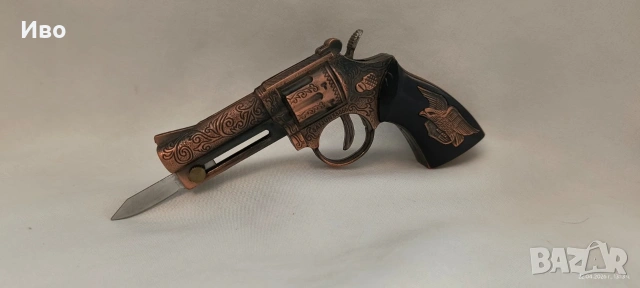 Ретро запалка-револвер с ножче и орел, снимка 7 - Колекции - 54281257