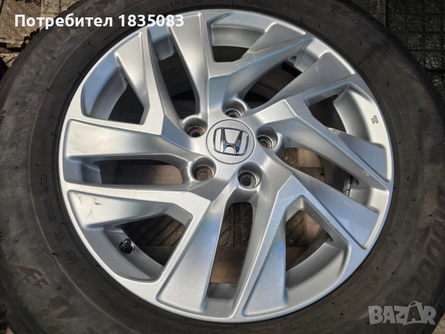 Лети джанти 17ки 5х114.3 Honda + летни гуми 225/65/17 Bridgestone, снимка 7 - Гуми и джанти - 55082093