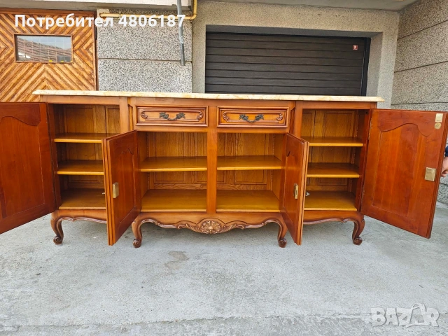 Френски контрабюфет с мраморен плот Луи ХV, снимка 5 - Бюфети - 54319613