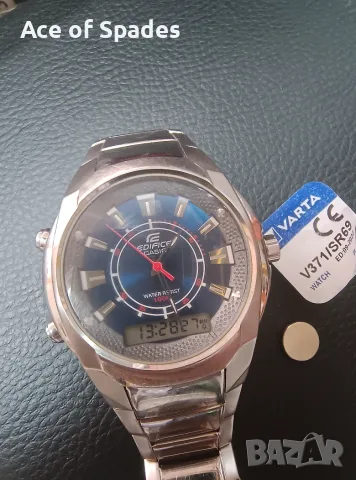 Мъжки  Casio Edifice EFA-128D-2AV с нова батерия Varta 371