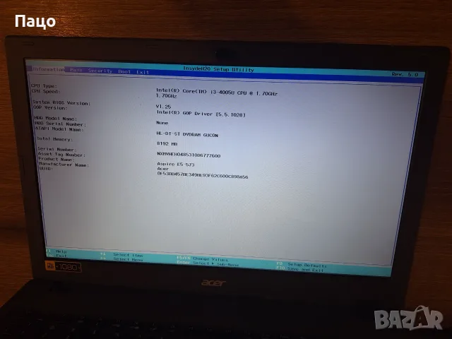 Acer Aspire E5-573/i3-4005U, снимка 10 - Лаптопи за дома - 55416499