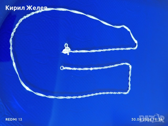 Сребърен синджир красива плетка подходящ аксесоар за ежедневието 42301, снимка 4 - Колиета, медальони, синджири - 55104756