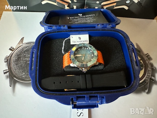 Автоматичен часовник - Tecnotempo - “SANDY” – Sky Blue - 300 метра, снимка 4 - Мъжки - 52367566