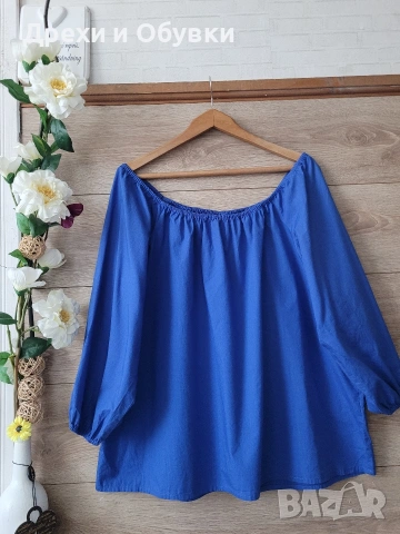 Синя лятна блуза памучна материя , снимка 6 - Туники - 54138675