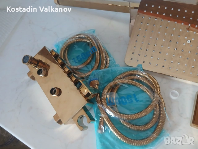 Душ комплект с батерия (смесител), слушалка, маркуч и стойка , снимка 2 - ВИК - 54479419