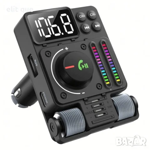 Автомобилен FM предавател и FM трансмитер Bluetooth 5.3 с PD 30W бързо зареждане, Hi-Fi звук и Hands, снимка 15 - Аксесоари и консумативи - 55486950