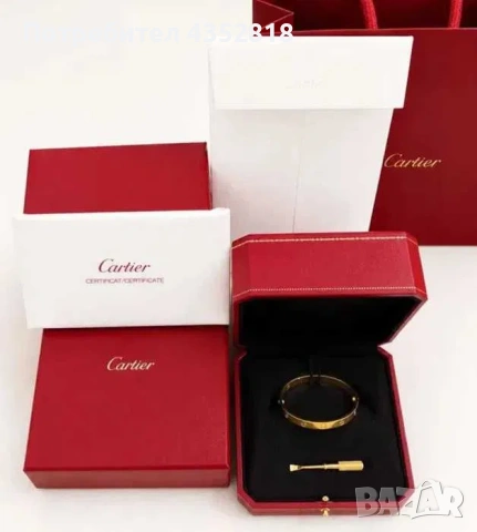 Гривна Cartier Love – Оригинална (размер 16), снимка 3 - Гривни - 54940667