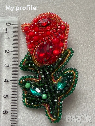 Невероятна Handmade брошка - Роза , снимка 5 - Други - 54409827