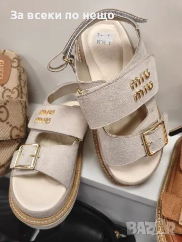 Miu Miu Дамски Сандали Миу Миу - 2 Цвята Код A1744, снимка 2 - Сандали - 55609304