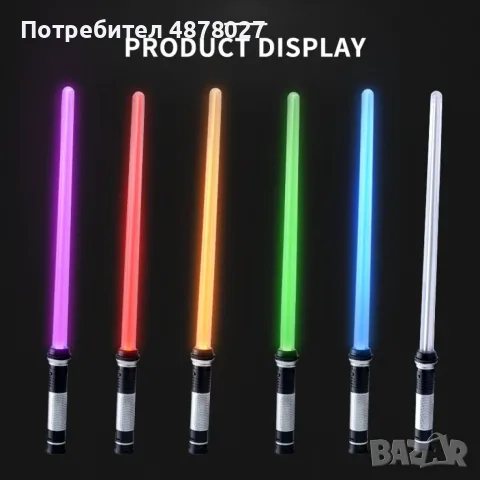 Детска играчка цветен светлинен лазерен меч Star Wars със звук, снимка 6 - Други - 55494889