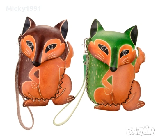 Кожено портмоне лисица 🦊