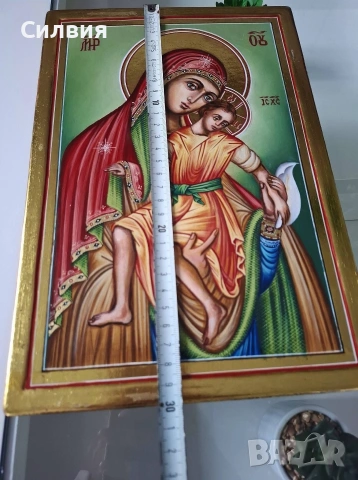 Икона, ръчно рисувана върху дърво , снимка 2 - Декорация за дома - 54641933