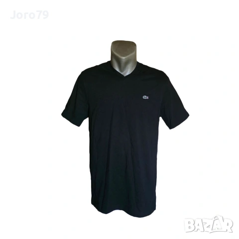 Нов Lacoste Short Sleeve V-Neck Pima Cotton Мъжка Тениска С Яка Ежедневна Раз.L, снимка 2 - Тениски - 55153760